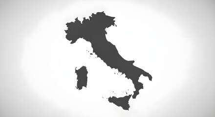 Map of Italy Silhouette.