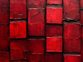 Vibrant red brick wall