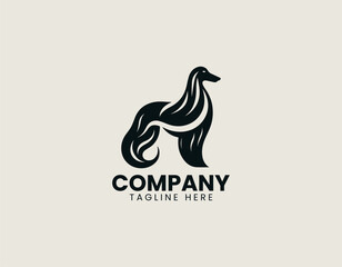 Fototapeta premium Afghan Hound Black Vector Logo Illustration