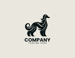 Obraz premium Afghan Hound Black Vector Logo Illustration
