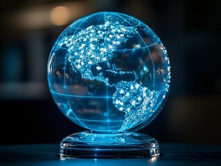 Illuminated globe displaying constellations