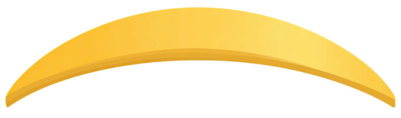 A curved, layered, yellow shape against a black background, with gradients and defined edges