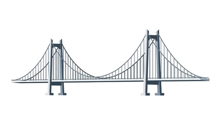Fototapeta premium Minimalist vector illustration of a modern suspension bridge