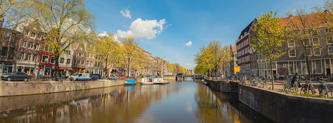 Amsterdam's canals and streets.  Netherlands.