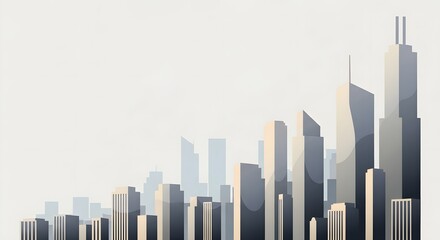 Modern Cityscape Skyline with Tall Skyscrapers.