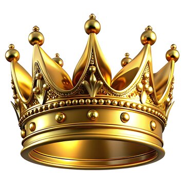 Shiny 3d golden royal crown with diamonds isolated on white background as a luxury jewelry symbol of royalty and authority for a king or queen in a medieval kingdom illustration vector
