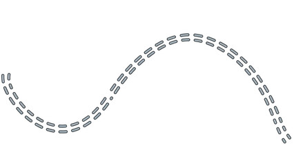 Fototapeta premium Simple dashed line vector illustration with curved design