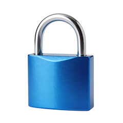 Fototapeta premium Blue Metal Padlock with Silver Shackle
