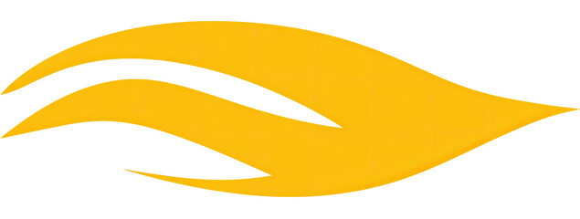 Obraz premium A stylized abstract flame design, with layered curves of yellow against a black background