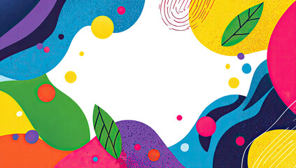 Colorful abstract design with organic shapes and a dark central void