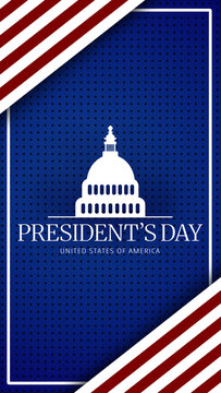 Celebration of Presidents Day in the United States with a design featuring the Capitol building