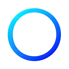A vibrant gradient blue ring, centered against a stark black background
