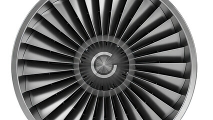 Close-up of a Jet Engine Turbine Fan