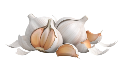 Close-up of Garlic Bulbs and Cloves