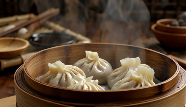 Traditional dinner dish dumpling during family gathering party to celebrate Chinese lunar new year.