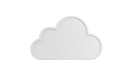 3D White Cloud Icon