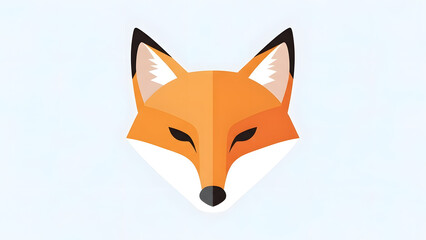 Fototapeta premium Stylized head of a clever orange fox for branding and identity