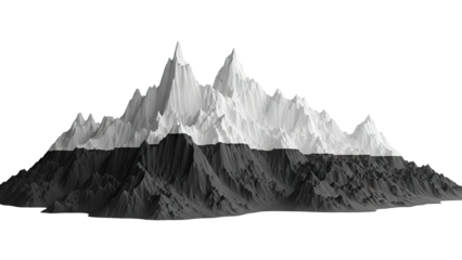 Abstract Mountain Range in Black and White