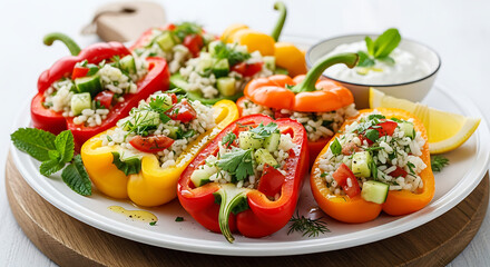 Stuffed bell peppers with quinoa and vegetables