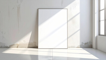 Obraz premium Blank Poster Mockup on Minimal Background for Branding Presentation