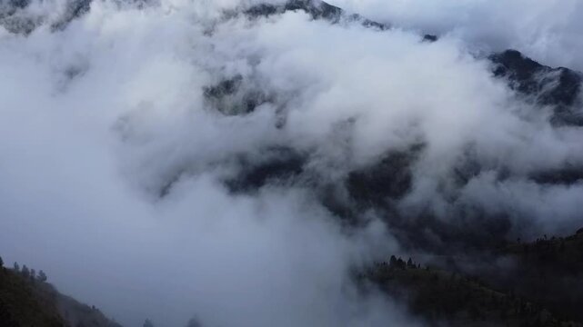 Cinematic drone footage of Backer&rsquo;s Bend, Sri Lanka, captured from above with clouds drifting over the landscape. Perfect for travel films, nature documentaries, and scenic aerial projects