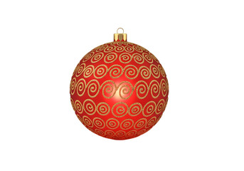 Elegant red ornament with gold swirls festive holiday decor