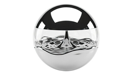 Liquid Metal Drop in Futuristic Container