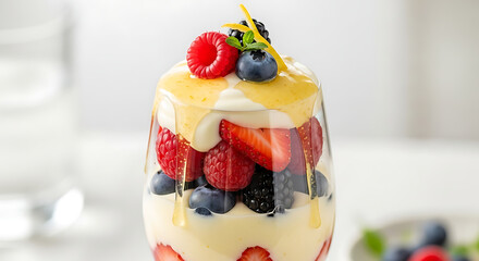 Layered fruit and yogurt parfait