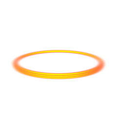 Naklejka premium Glowing orange oval ring shape perfect for designs on transparent background