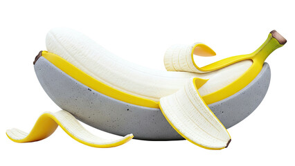 Creative Banana Sculpture with Concrete and Yellow Accents