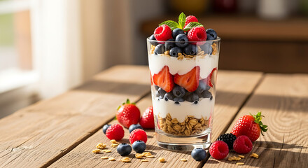 Vibrant fruit and yogurt parfait