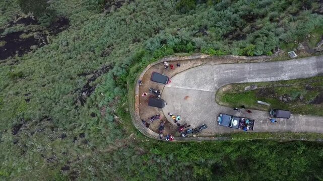 Cinematic and scenic drone footage of Backer&rsquo;s Bend, Sri Lanka captured from below, rising upwards to reveal the sweeping curves of the river from above. Stunning view