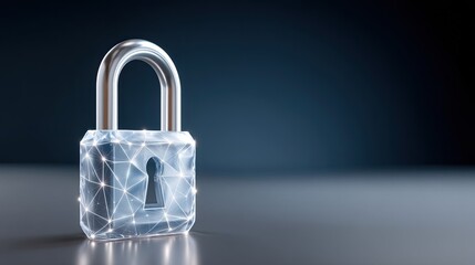 Fototapeta premium Transparent digital lock symbolizing security and safety in technology, privacy protection, safeguarding data in modern digital landscape