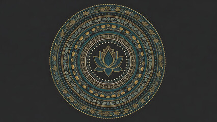 Intricate mandala with lotus center and floral patterns isolated on a transparent background