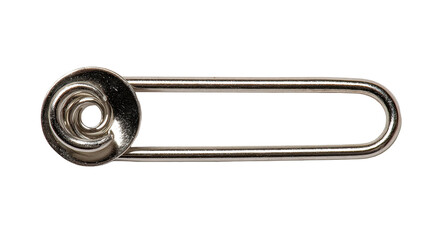 Metal pants extender with spiral button detail, isolated on black backdrop