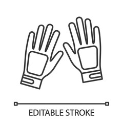 Fototapeta premium Sport gloves linear icon. Thin line illustration. Contour symbol. Vector isolated outline drawing. Editable stroke