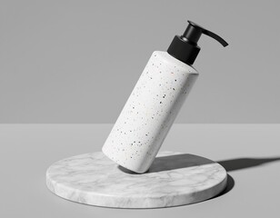 Blank Recycled Speckled Plastic Bottle Mockup Eco-Friendly Packaging