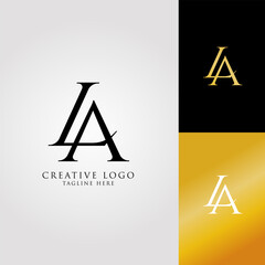 Elegant LA Monogram Logo Design Concept