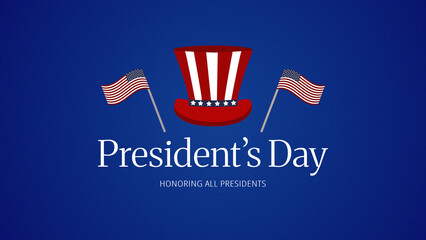 Obraz premium Celebrating Presidents Day with flags and a red, white, and blue hat