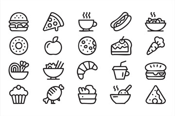 Culinary Food And Drink Line Icons Set