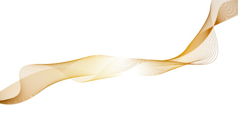 Fototapeta premium Abstract colorful gold wave line element for design, minimalist abstract white background with pastel gold and white flowing wave lines, luxurious and dynamic abstract background for modern design.