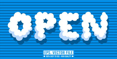 Typography OPEN word art illustration, editable text effect