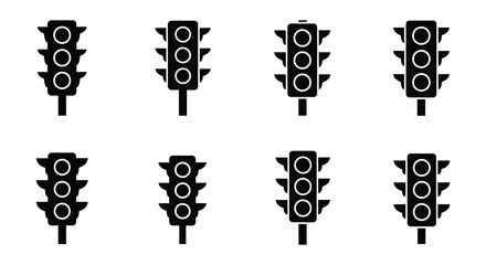 A collection of traffic lights in various stages of operation © MdNirob