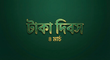 Golden Diwali Festival Greeting Card with Bengali Text and Date 8 March Celebration