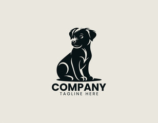 Puppy Dog Black Vector Logo Illustration