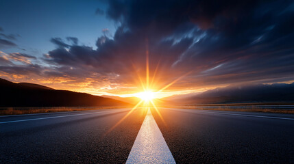 Obraz premium A far horizon symbolizing travel, dreams, and unknown paths