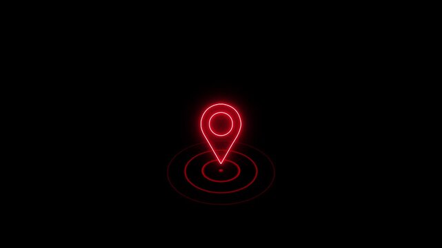 GPS location pointer animated icon for map navigation, geo tracking and digital location pin interface concept