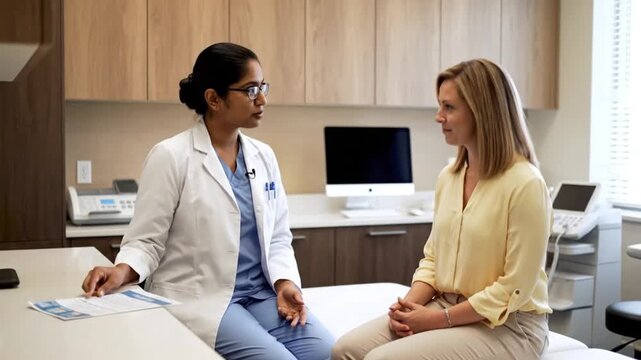 Authentic Medical Checkup Footage Diverse Doctor Patient Pap Smear Screening