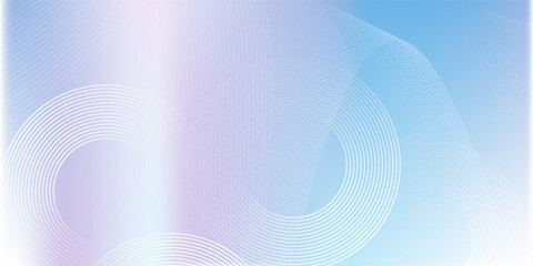 Abstract blue gradient background with shining lines waves and circle. Minimalist background for banner, eps10