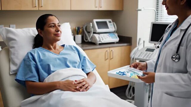 Professional doctor prepares for a Pap Smear test with confident patient
